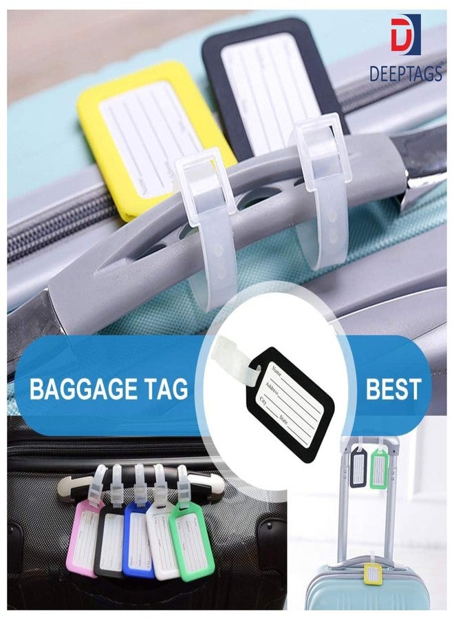 DEEPTAGS Luggage Tags, Plastic Luggage Identifiers with Lanyard, Travel Suitcase Bag Baggage Tags, Luggage Label, Multicolor - 12 PCS - Image 5